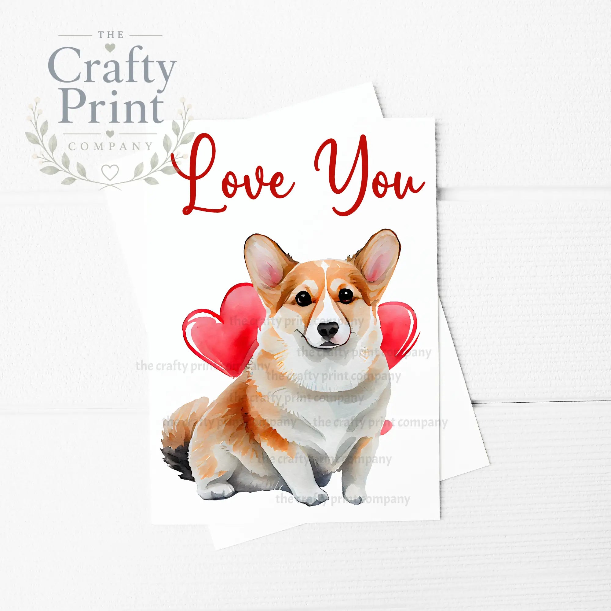 Love You Corgi Valentine’s A5 Card - Greeting & Note Cards