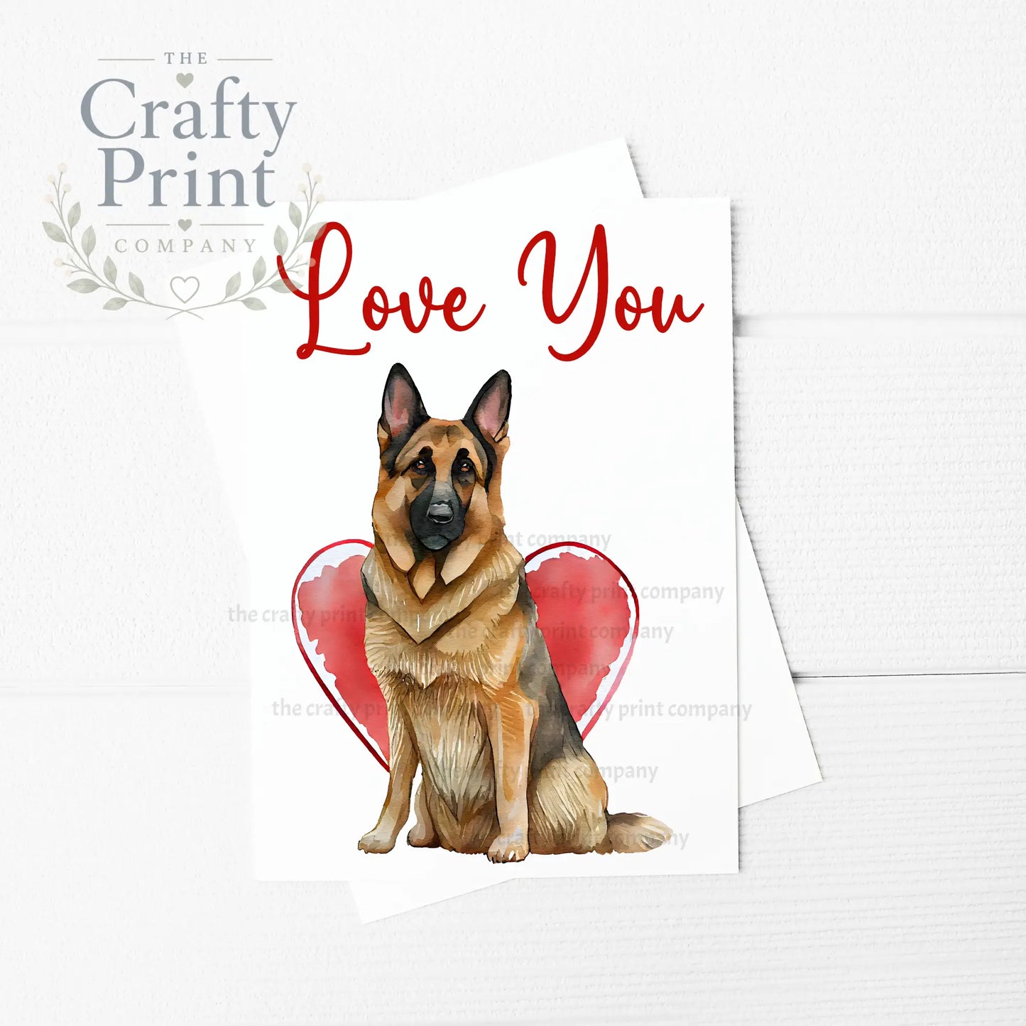 Love You German Shepherd Valentine’s A5 Card - Greeting &