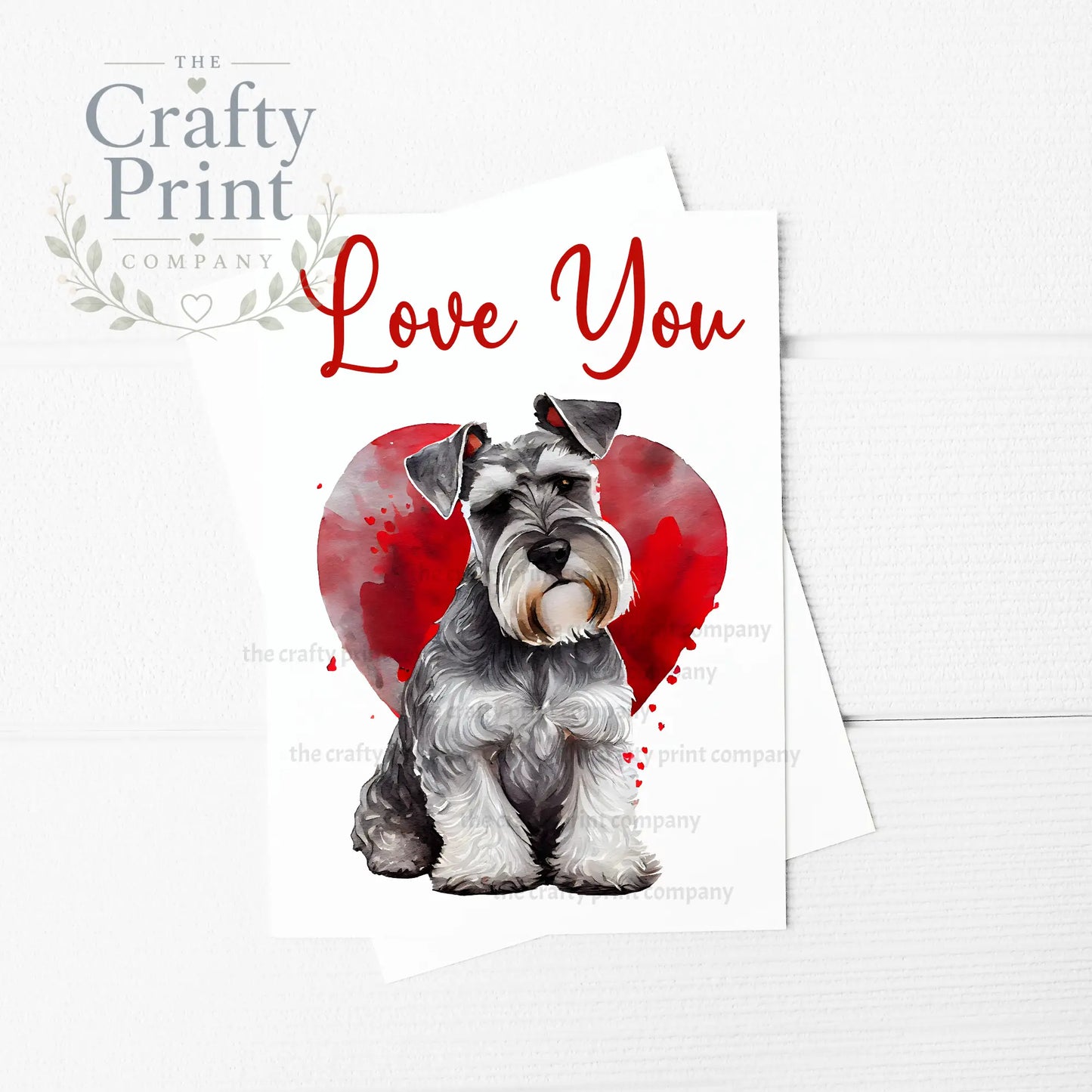 Love You Schnauzer Valentine’s A5 Card - Greeting & Note