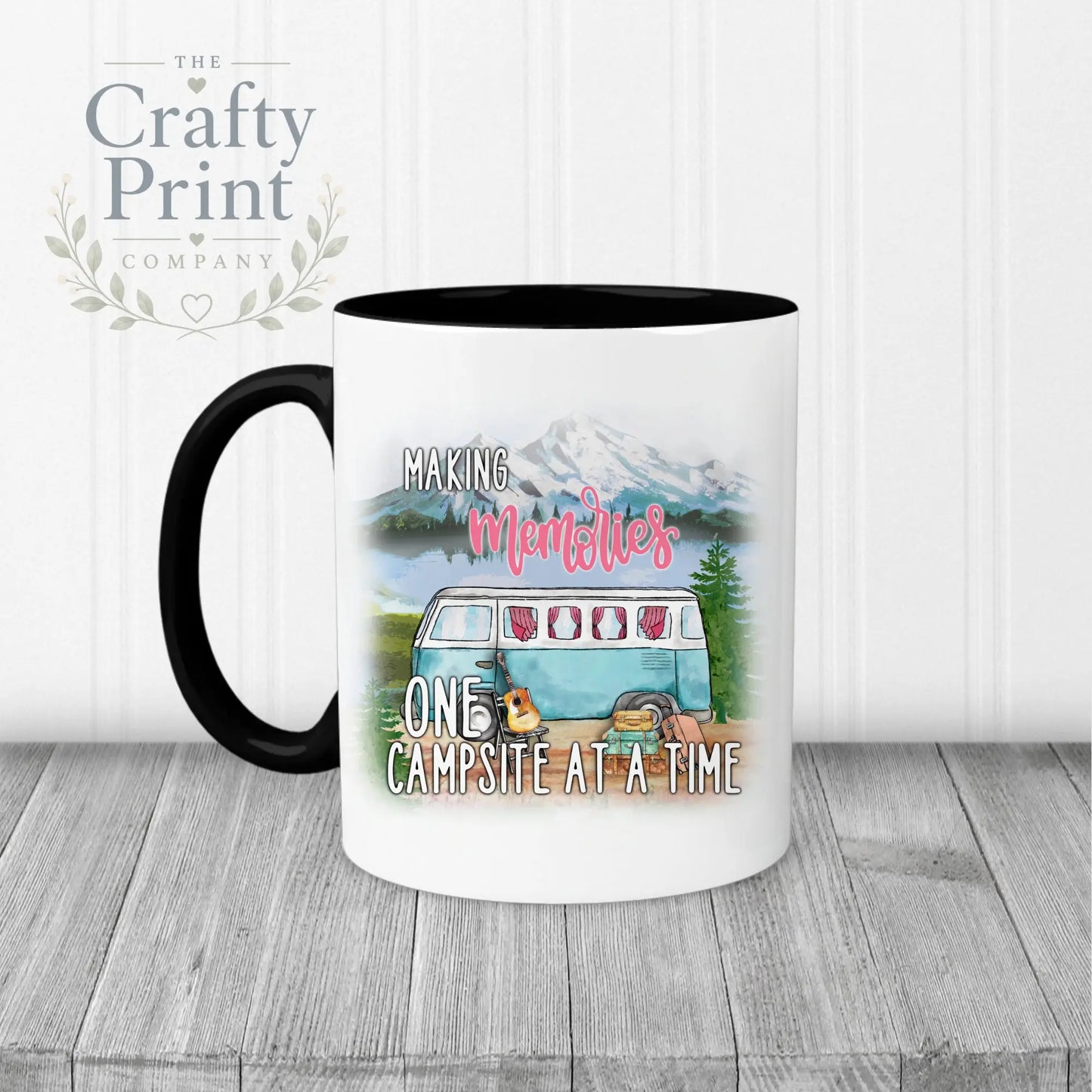 Making memories one campsite at a time Mug - Black Handle &