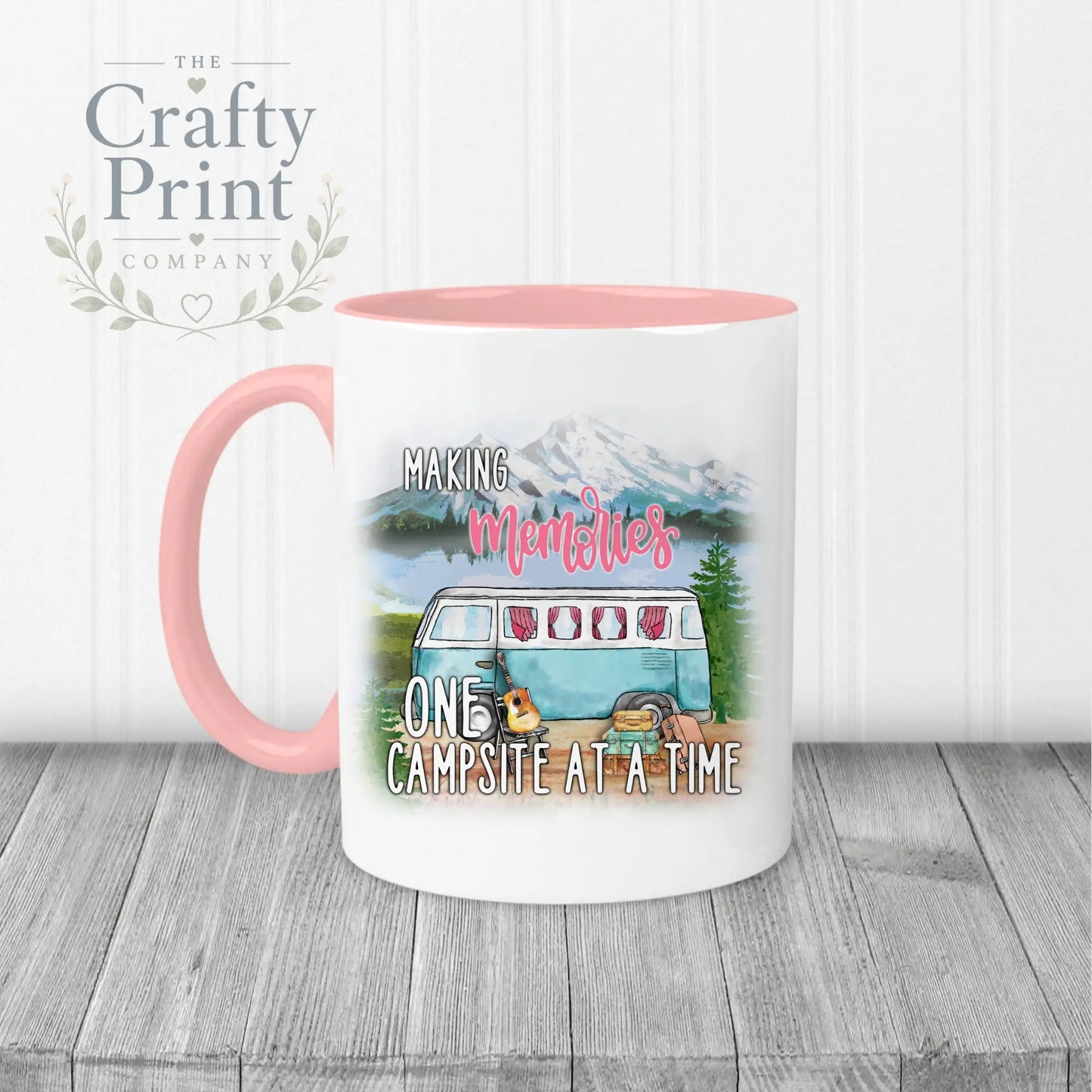 Making memories one campsite at a time Mug - Pink Handle &