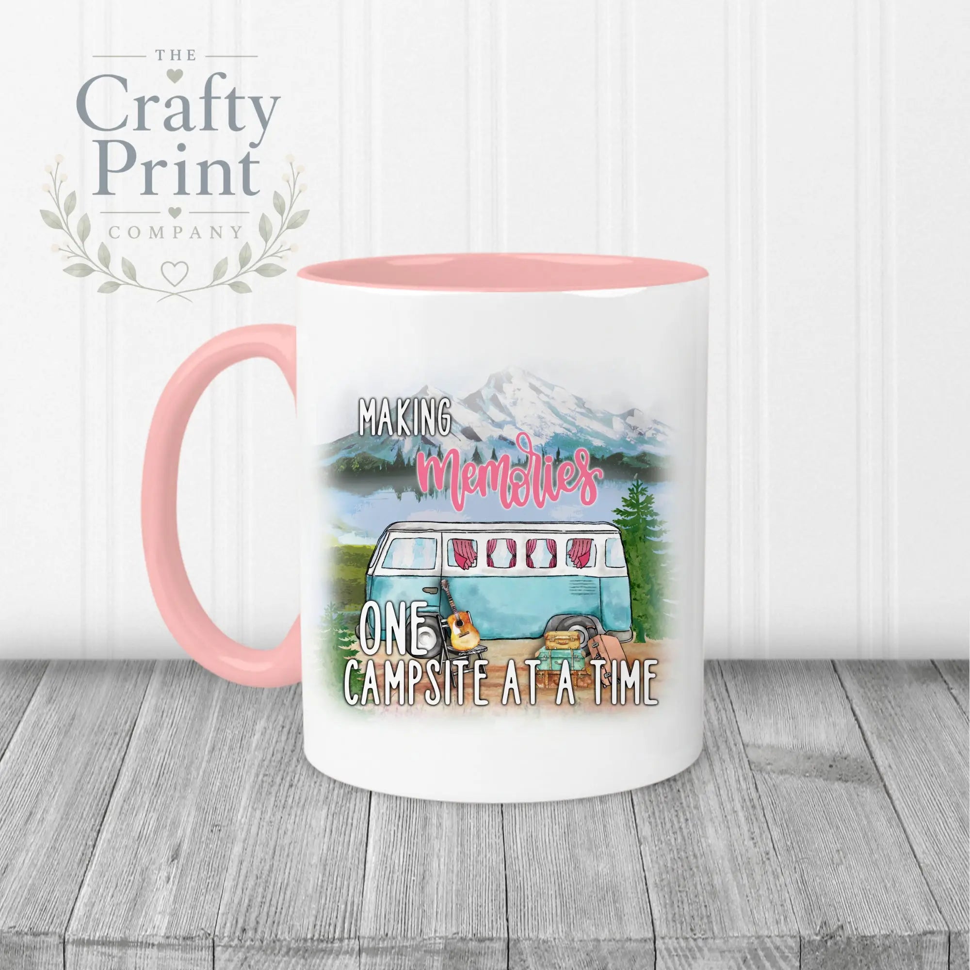 Making memories one campsite at a time Mug - Pink Handle &