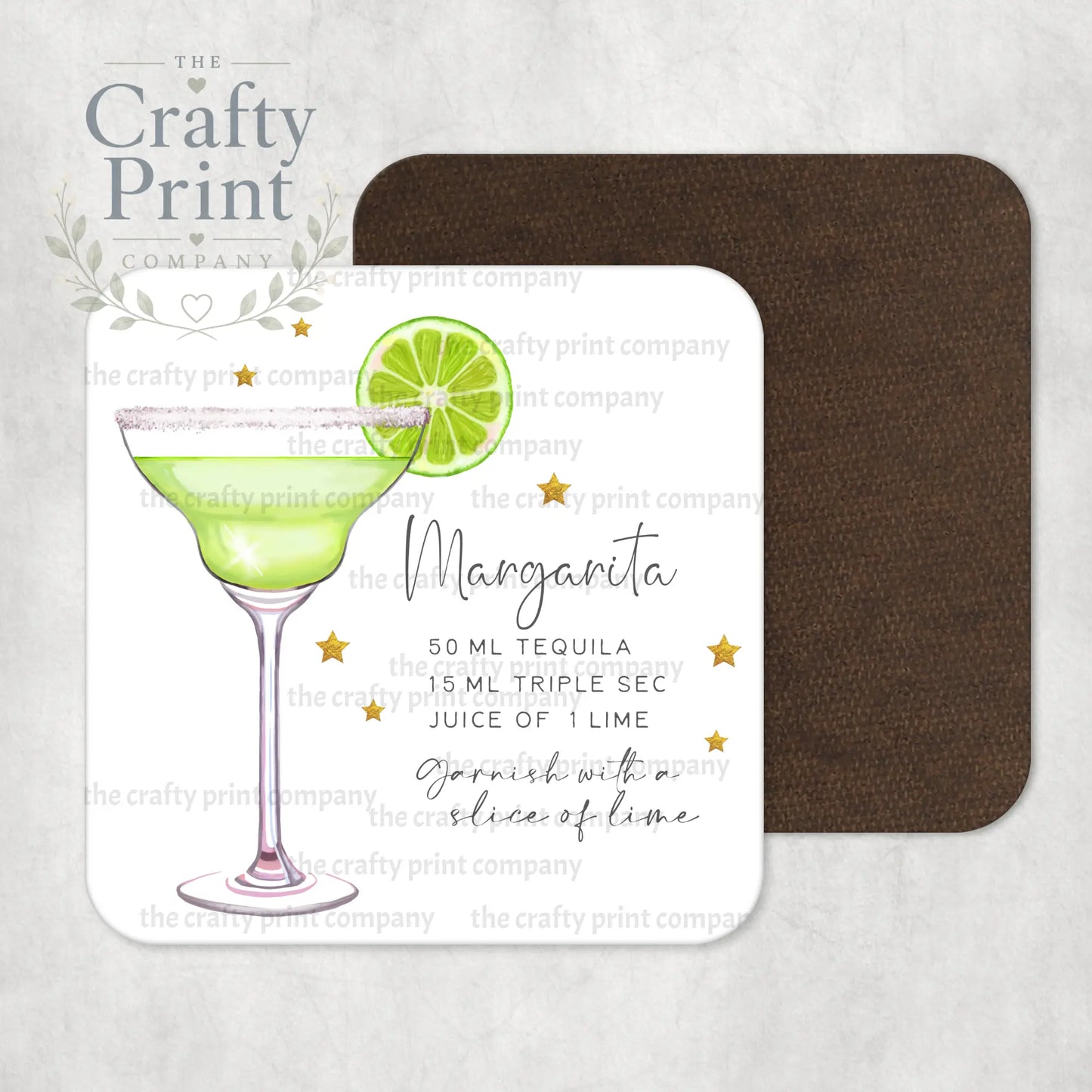 Margarita Cocktail Recipe Coaster - Coasters