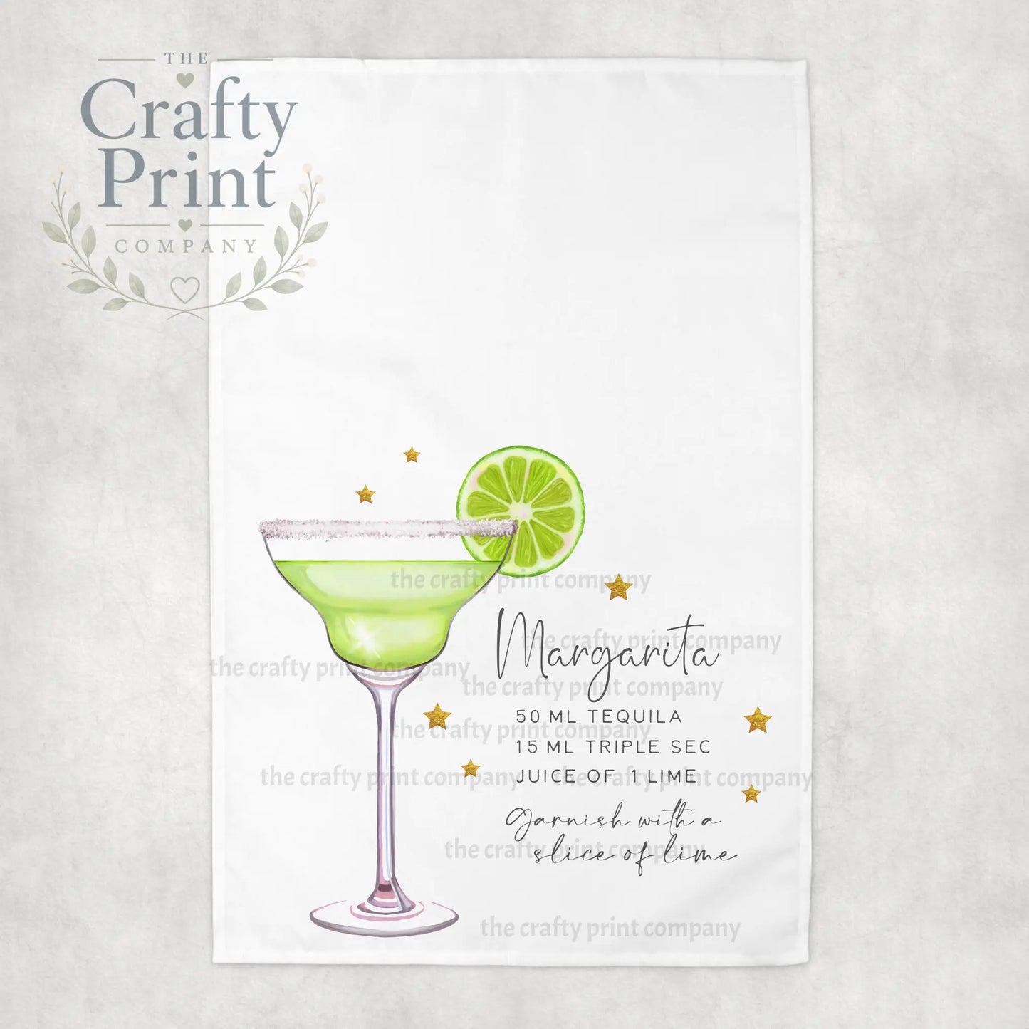 Margarita Cocktail Recipe Tea Towel - Kitchen Towels