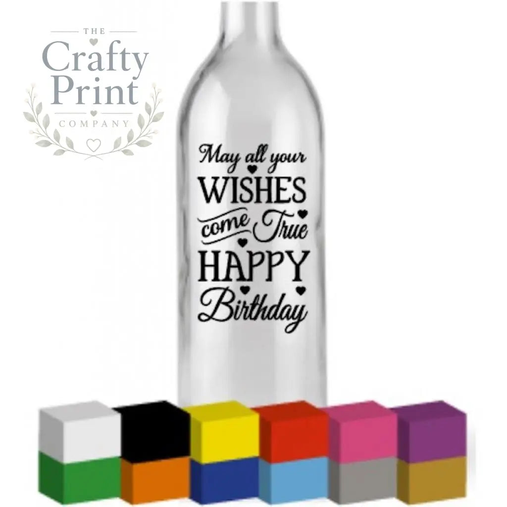 May all your wishes come true Bottle Vinyl Decal