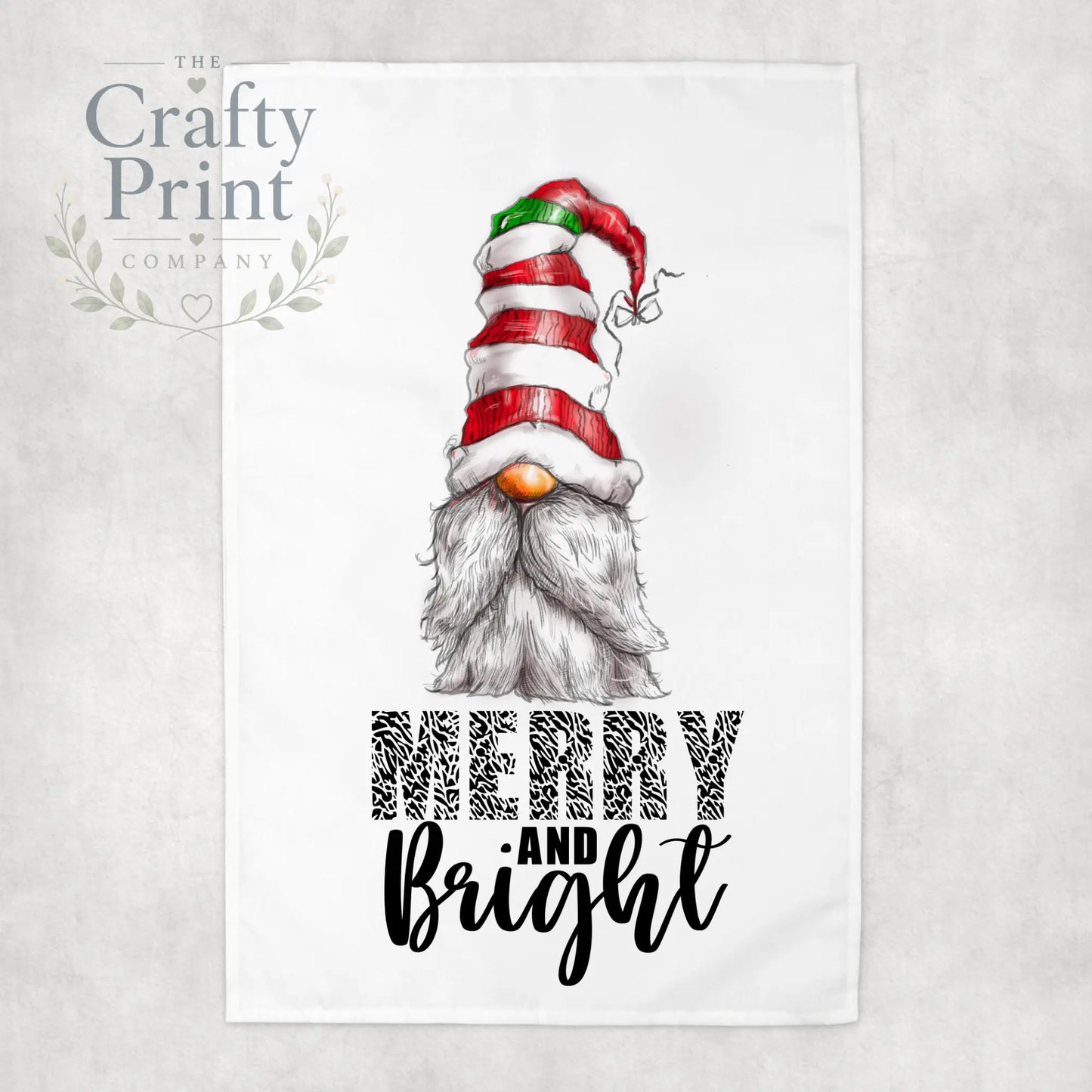 Merry and Bright Gnome Tea Towel - Kitchen Towels
