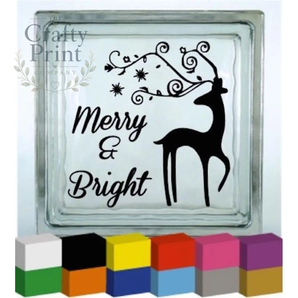 Merry & Bright (Christmas) Vinyl Decal Sticker - Decorative