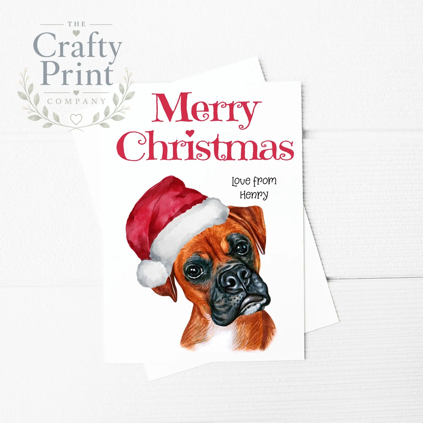 Merry Christmas Boxer Dog A5 Card & Envelope - Greeting