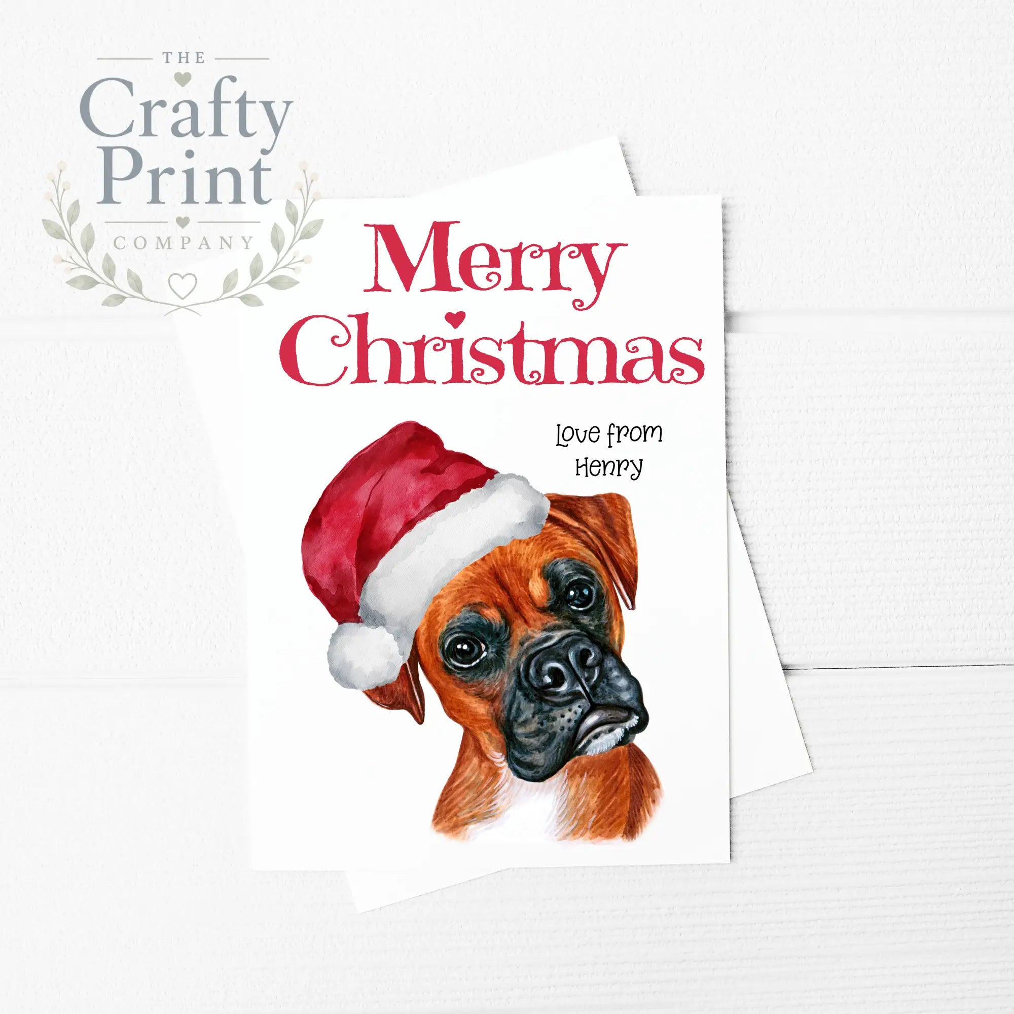 Merry Christmas Boxer Dog A5 Card & Envelope - Greeting