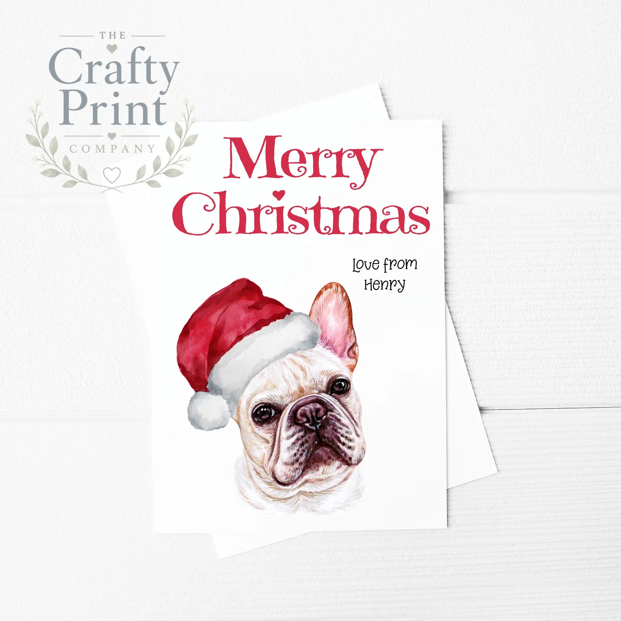 Merry Christmas French Bulldog A5 Card - Greeting & Note