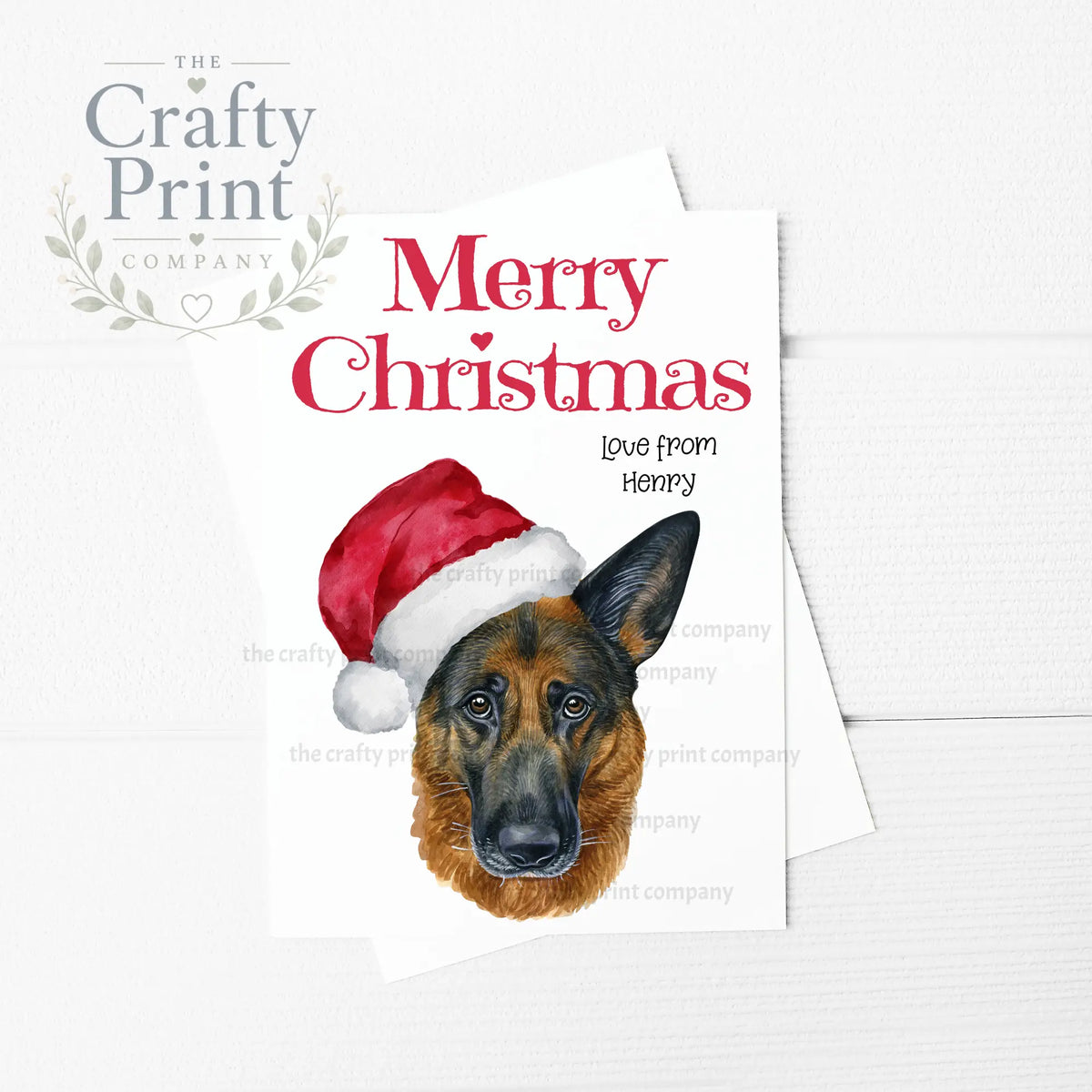 Merry Christmas German Shepherd A5 Card - Greeting & Note