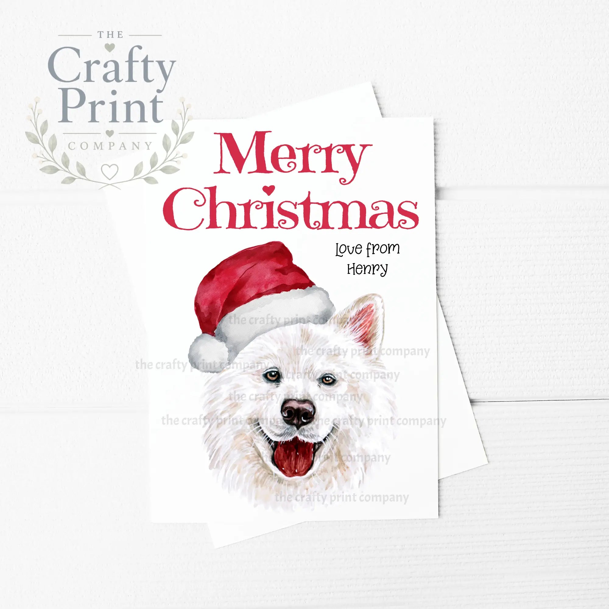 Merry Christmas Samoyed A5 Card - Greeting & Note Cards