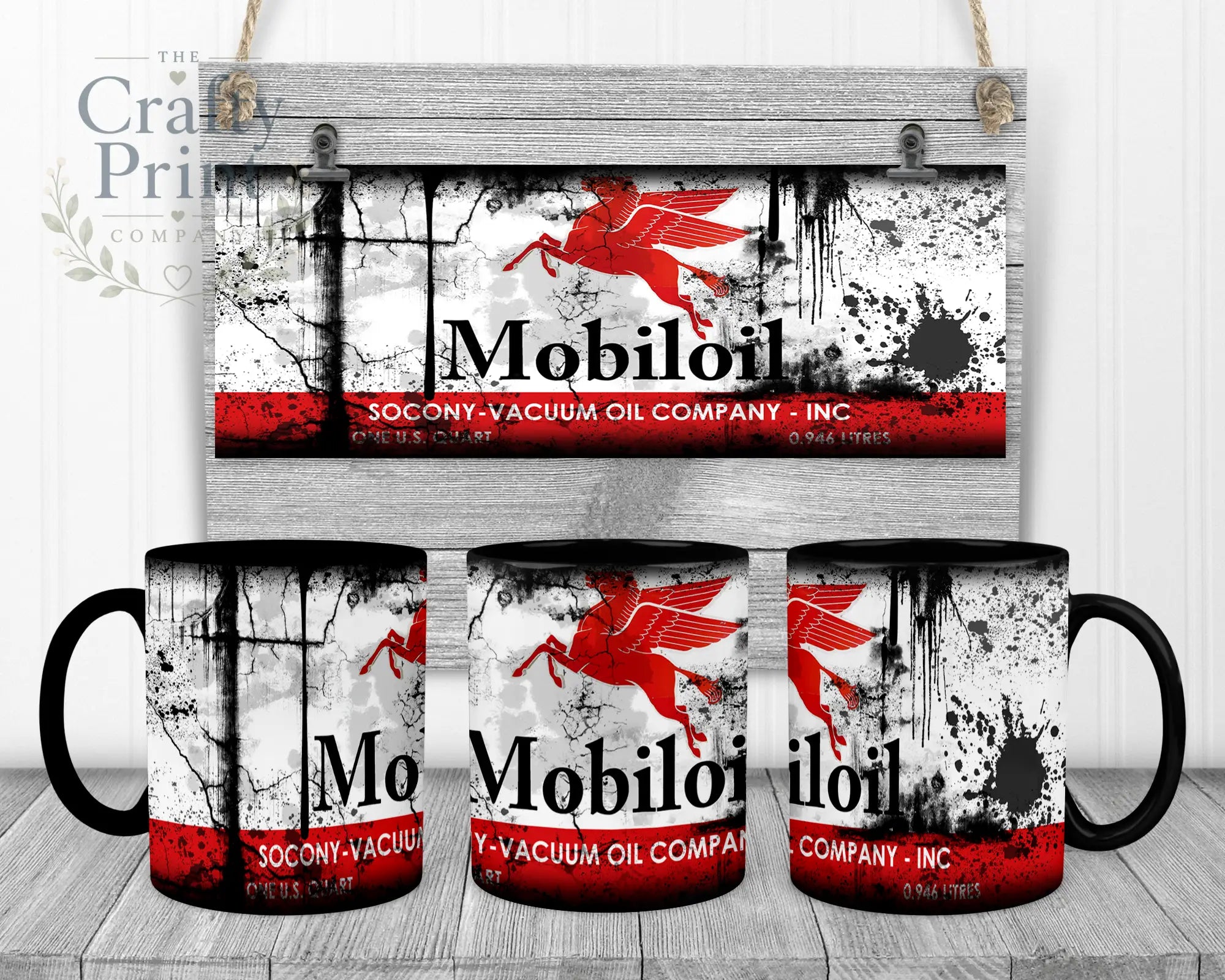 Mobiloil Dirty Mug - Black Handle & Inner - Mugs