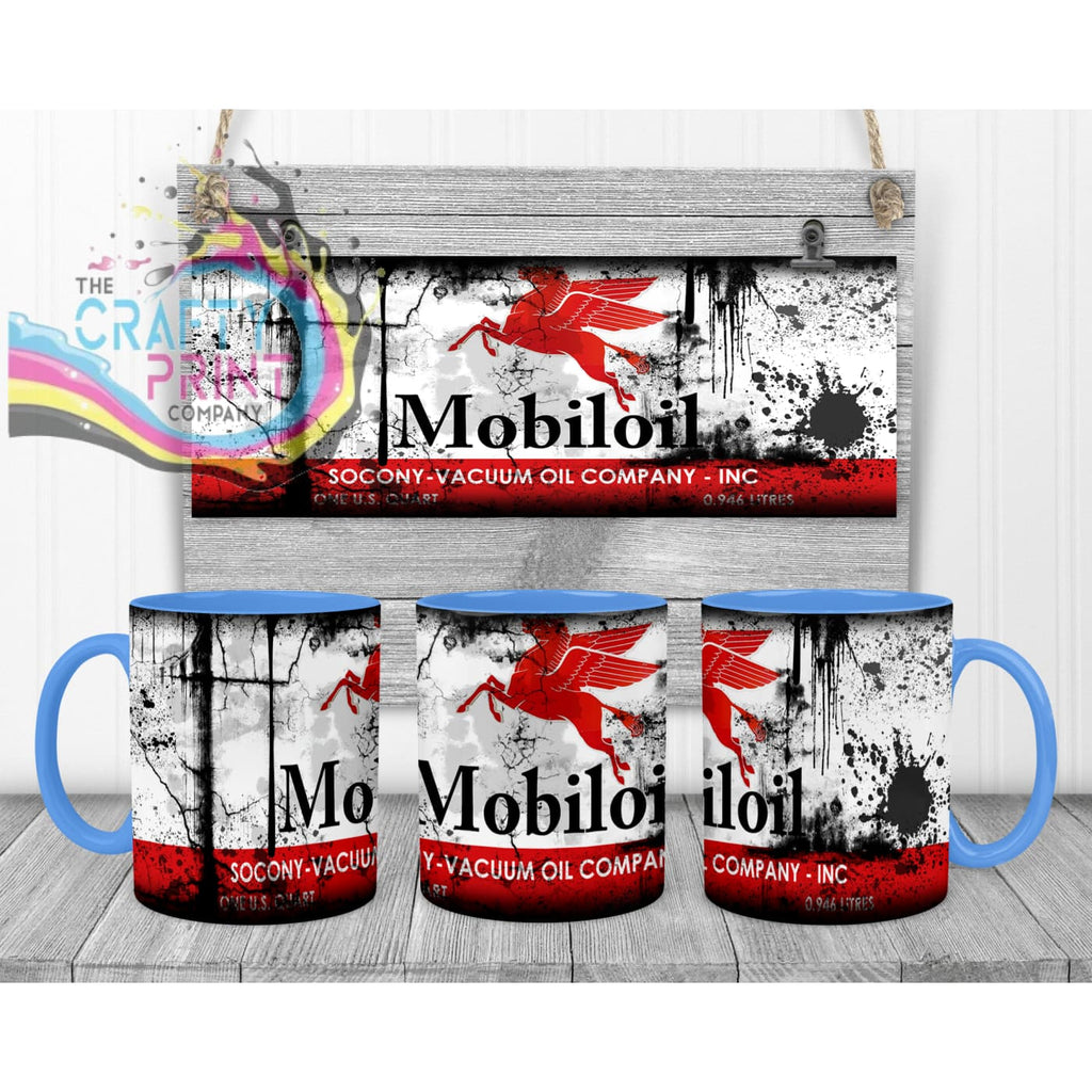 Mobiloil Dirty Mug - Blue Handle & Inner - Mugs