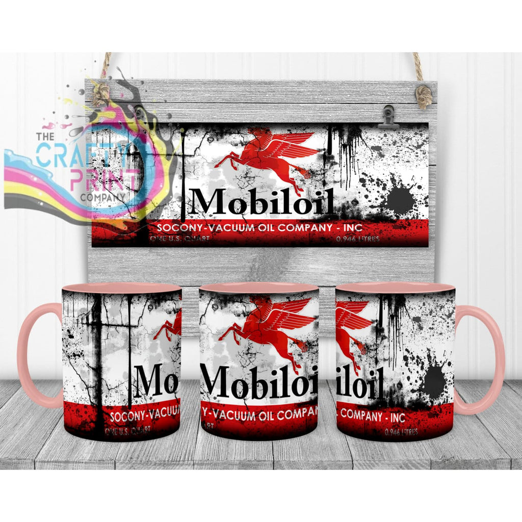 Mobiloil Dirty Mug - Pink Handle & Inner - Mugs