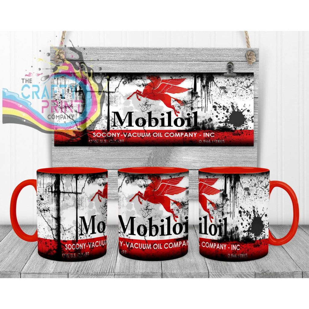 Mobiloil Dirty Mug - Red Handle & Inner - Mugs