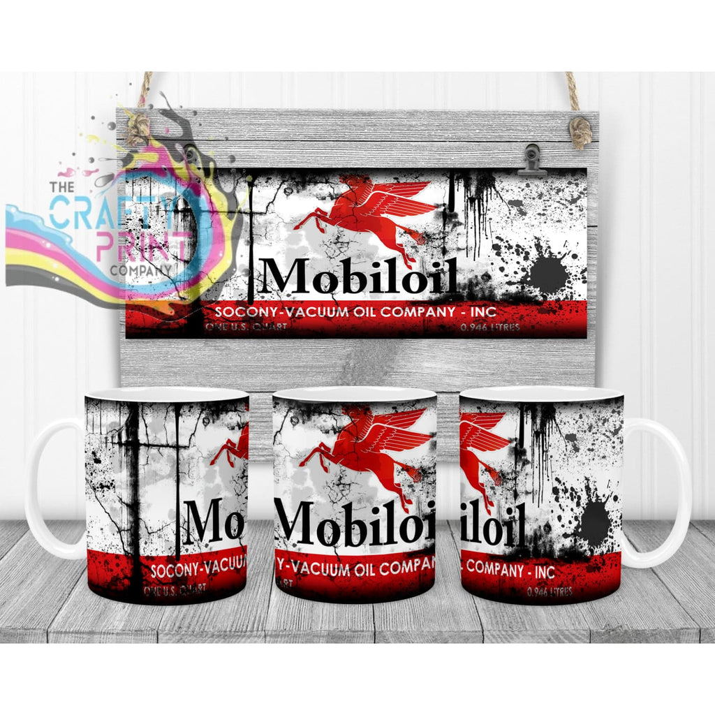 Mobiloil Dirty Mug - White Handle & Inner - Mugs