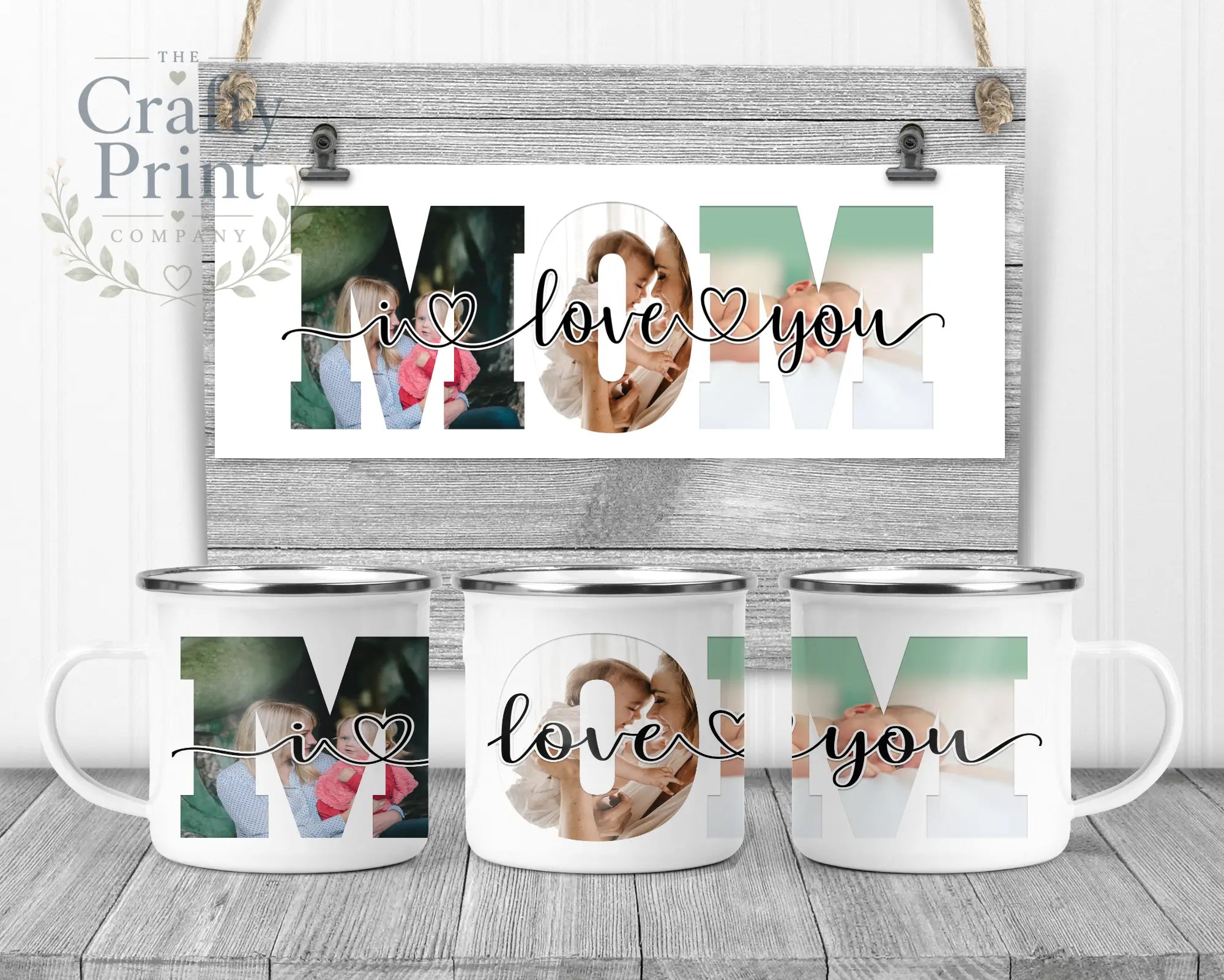 Mom We/I Love You Personalised Mug - Enamel / I - Mugs