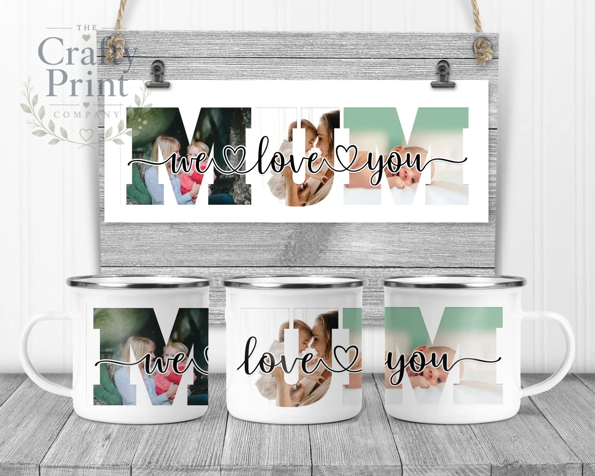 Mom We/I Love You Personalised Mug - Enamel / We - Mugs
