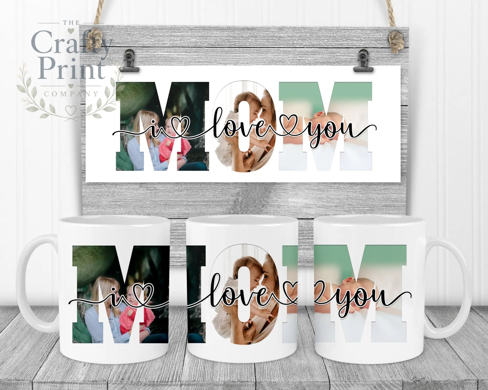 Mom We/I Love You Personalised Mug - White Handle & Inner