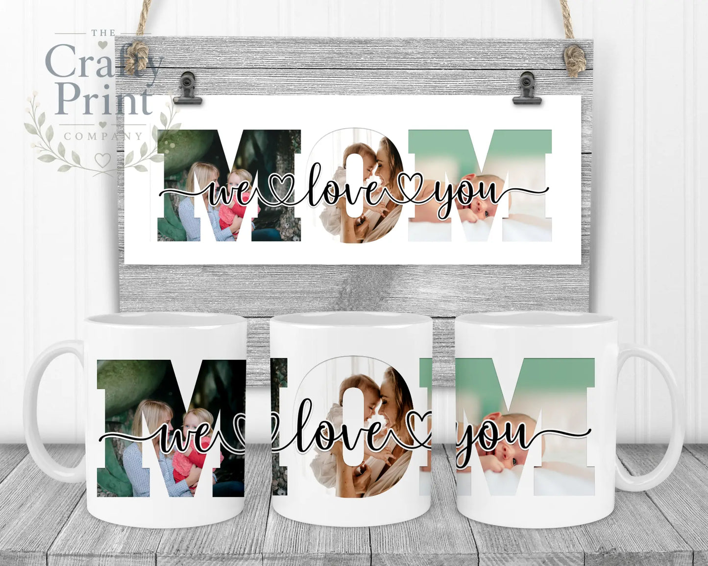 Mom We/I Love You Personalised Mug - White Handle & Inner