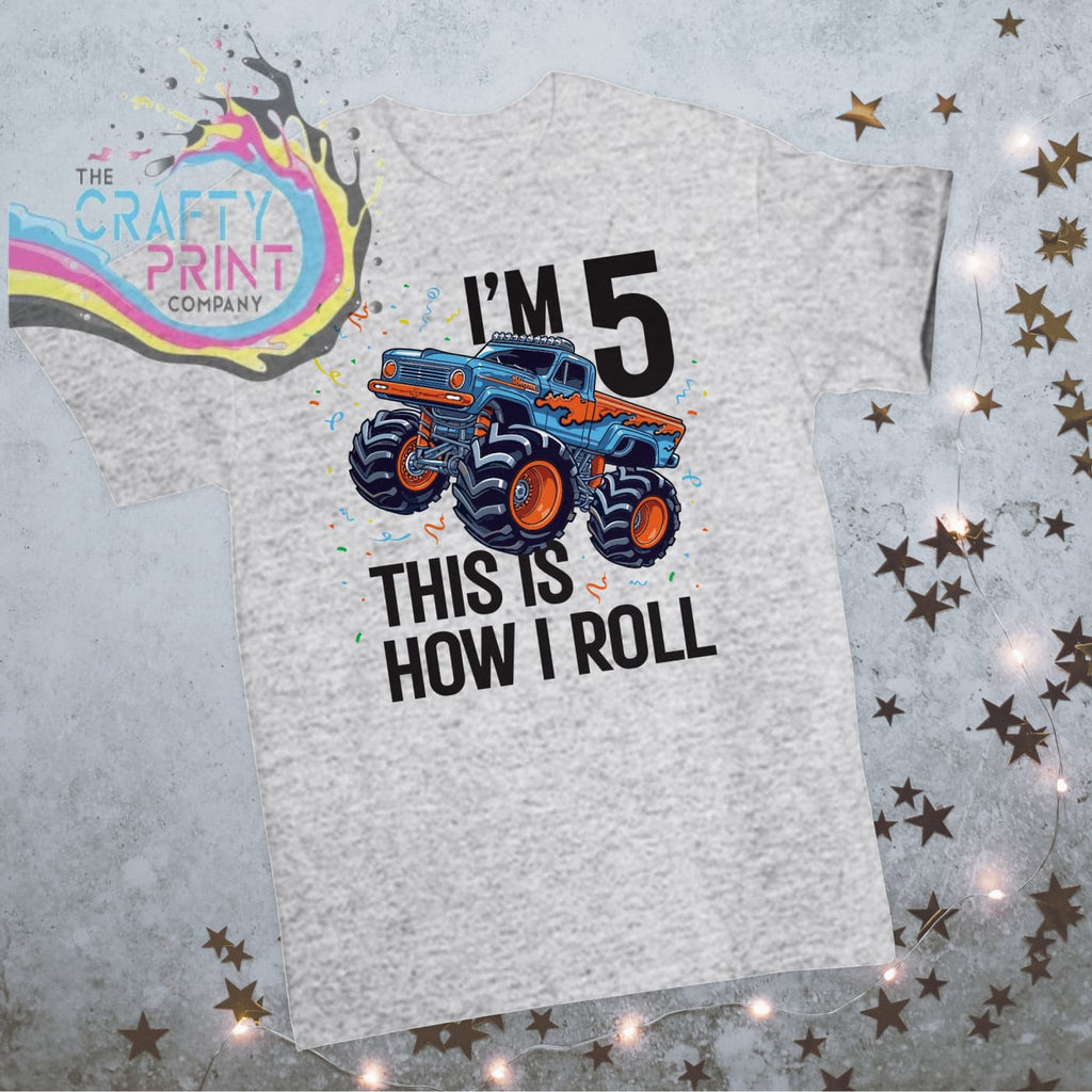 Monster Truck Birthday Children’s T-shirt - Grey - Shirts &