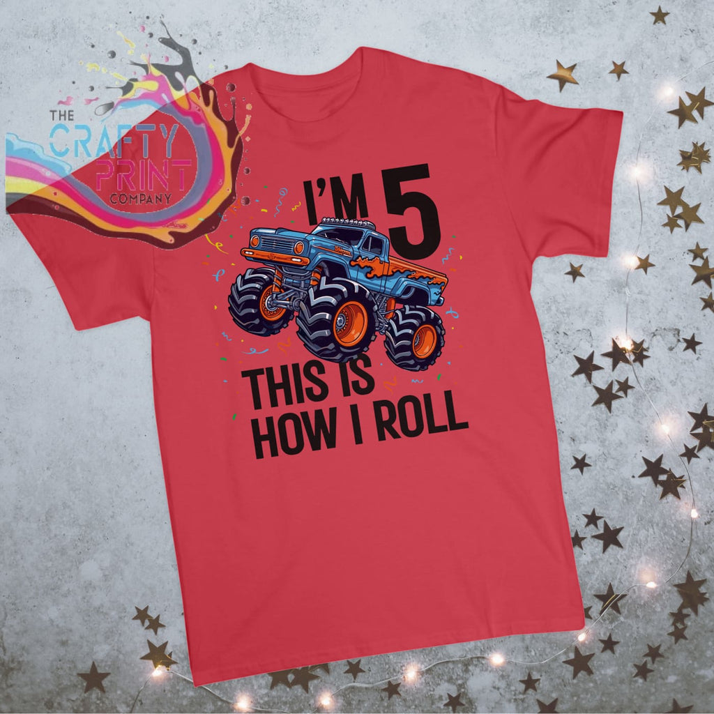 Monster Truck Birthday Children’s T-shirt - Red - Shirts &