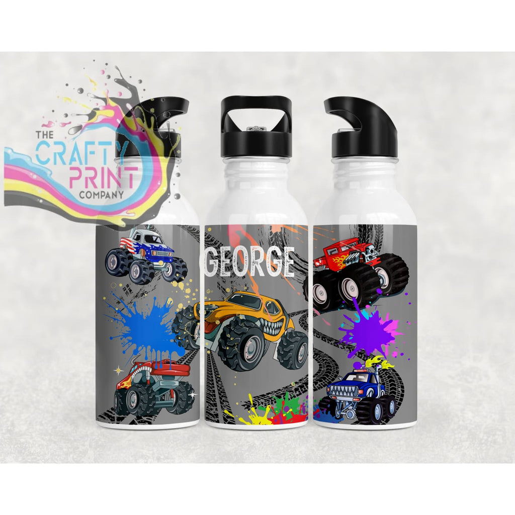 Monster Truck Personalised Water Bottle with Straw - Bottles