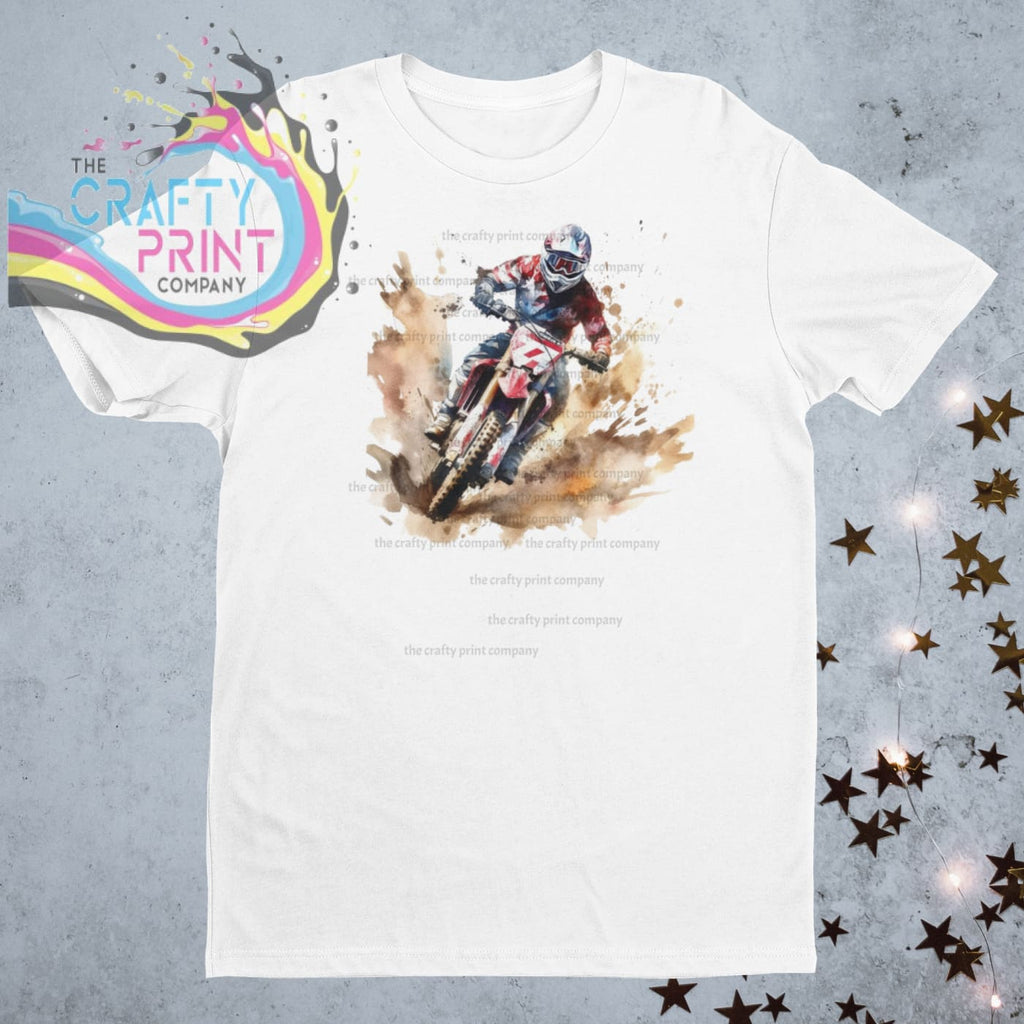 Motocross Rider Children’s T-shirt - White - Shirts & Tops