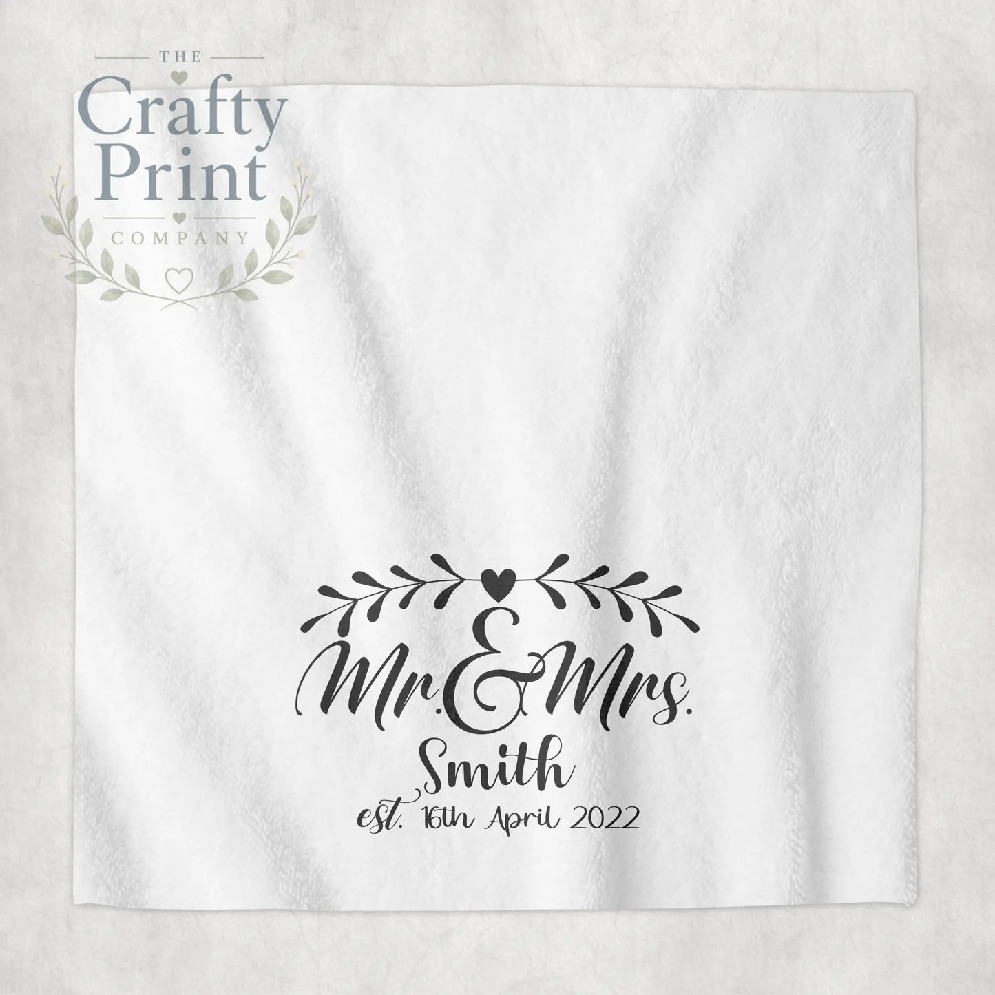 Mr & Mrs Surname Est Personalised Face Cloth - Bath Towels