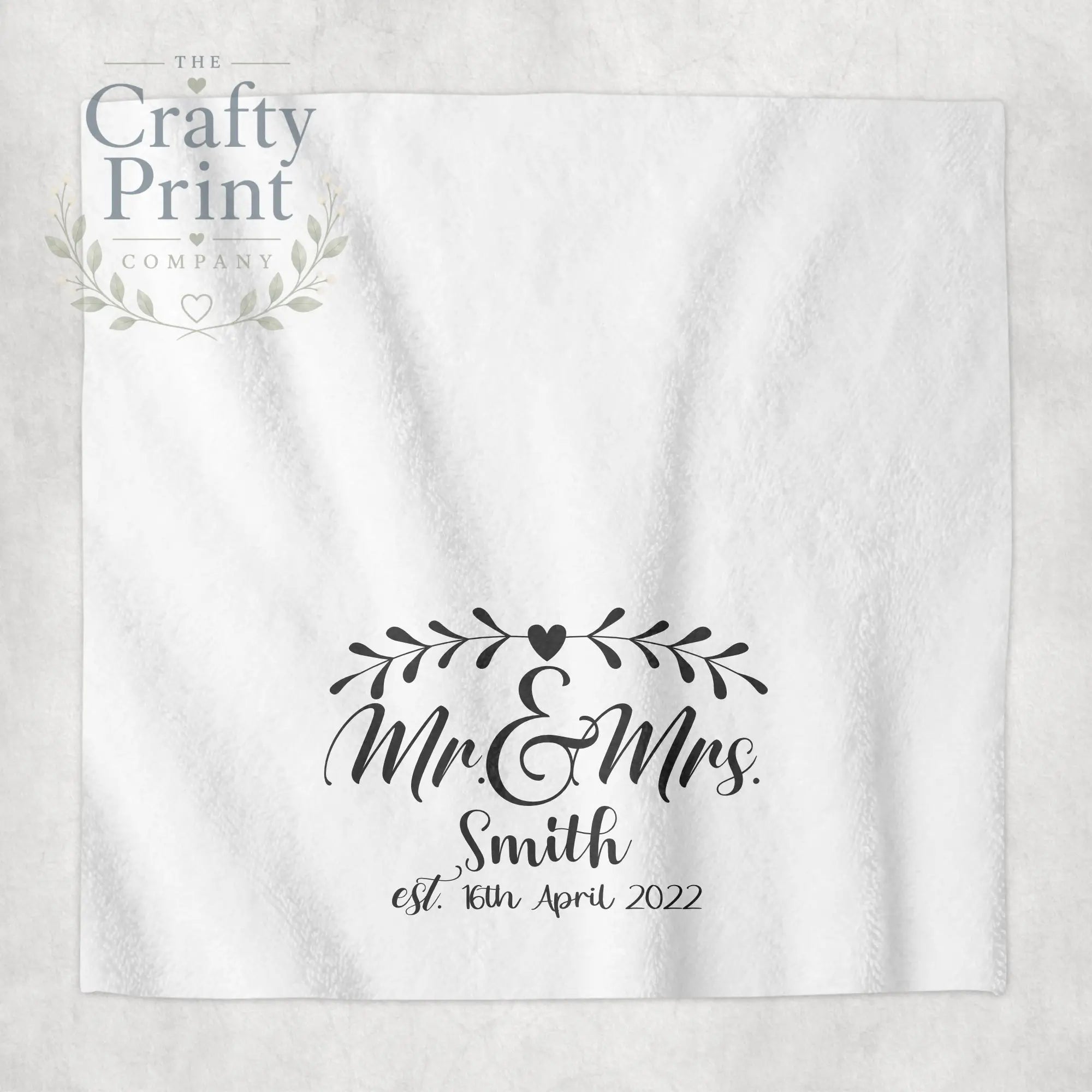 Mr & Mrs Surname Est Personalised Face Cloth - Bath Towels