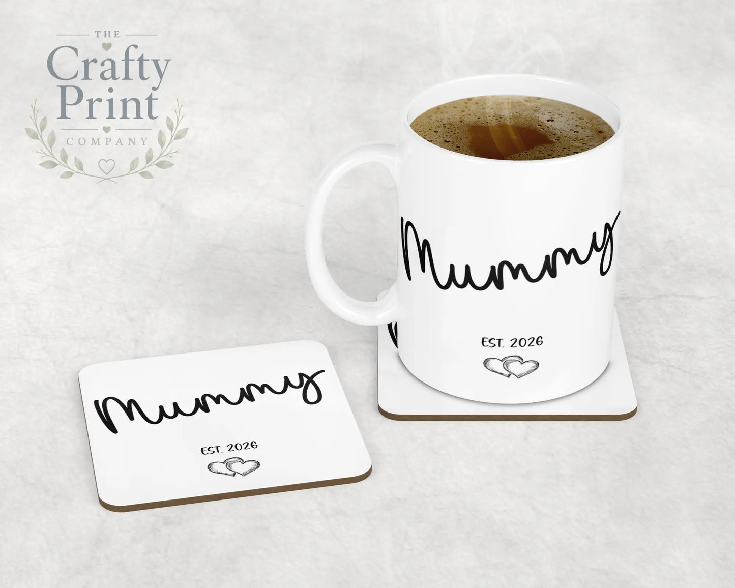 Mummy Est 2026 / Daddy Gift Set - Mug & Coaster - Giving