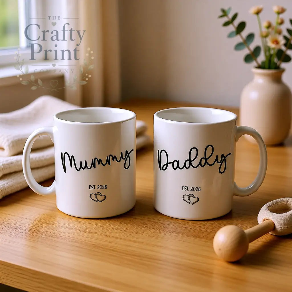 Mummy Est 2026 / Daddy Gift Set - of 2 Mugs - Giving