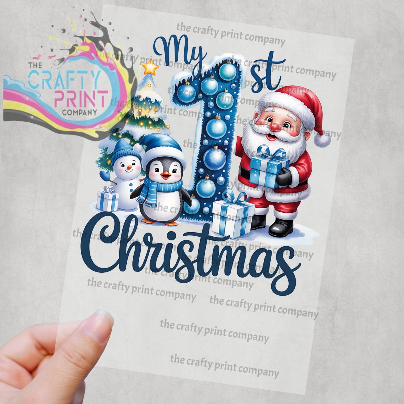 My 1st Christmas Blue DTF Print - Posters Prints & Visual