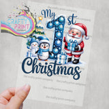 My 1st Christmas Blue DTF Print - Posters Prints & Visual