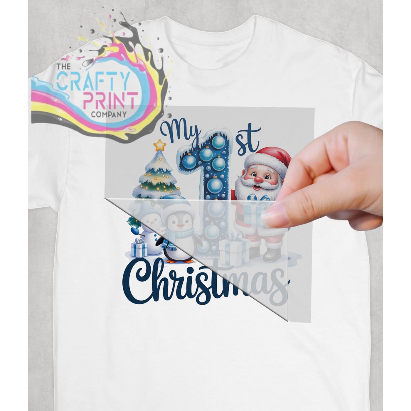 My 1st Christmas Blue DTF Print - Posters Prints & Visual