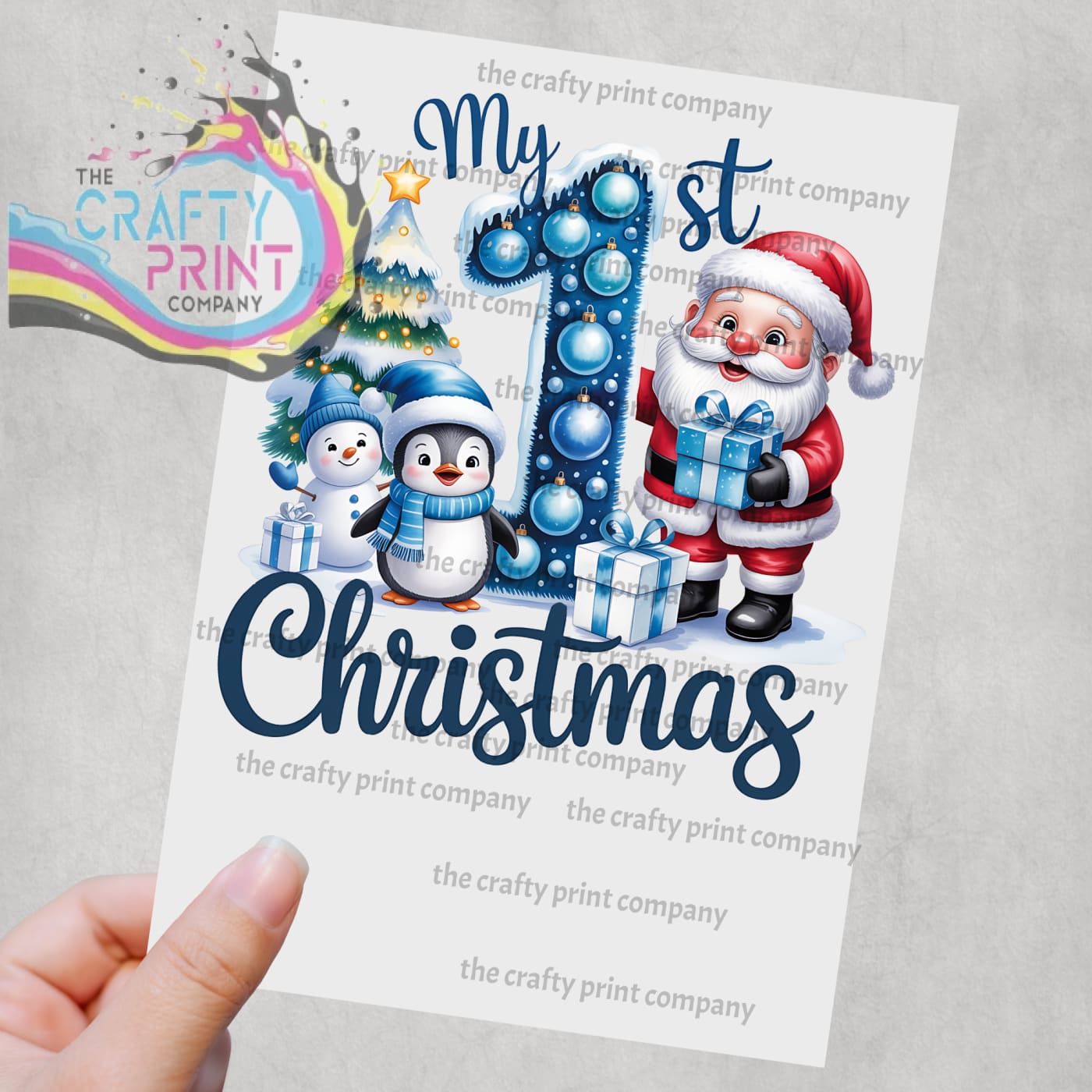 My 1st Christmas Blue Sublimation Print - Posters Prints &