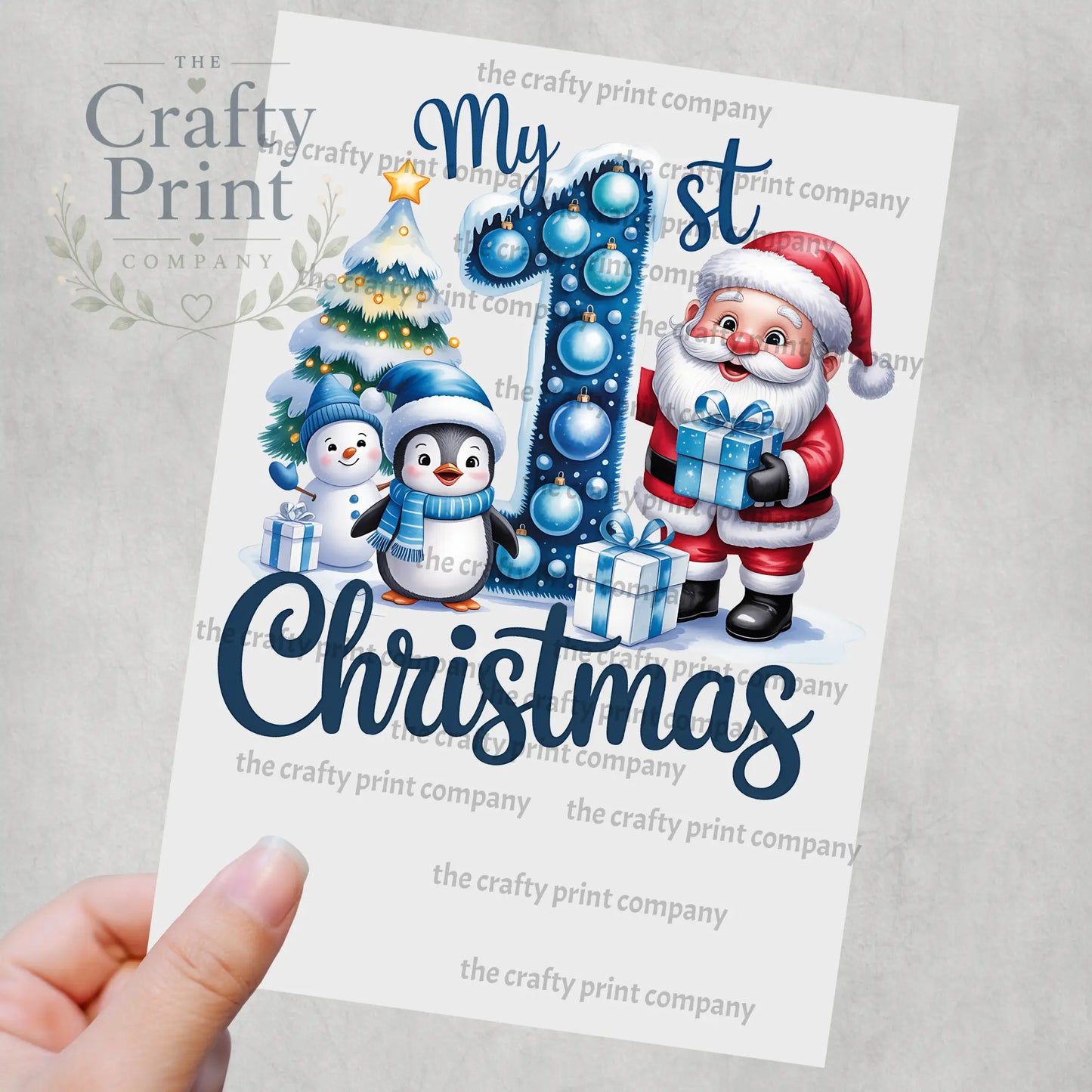 My 1st Christmas Blue Sublimation Print - Posters Prints &