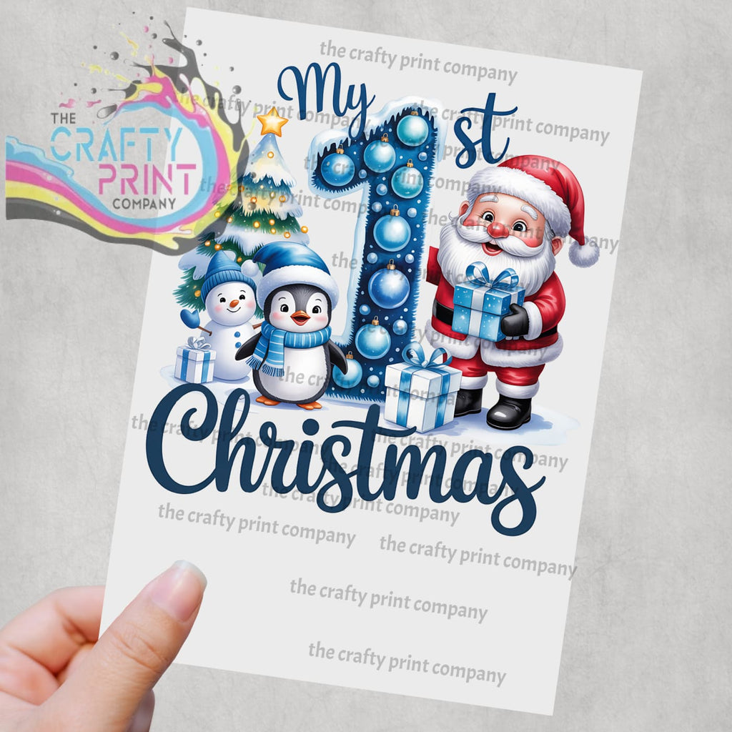 My 1st Christmas Blue Sublimation Print - Posters Prints &