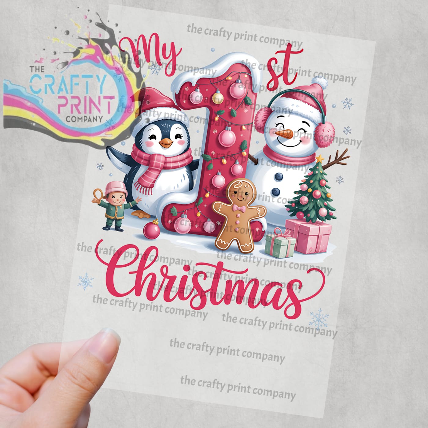 My 1st Christmas Pink DTF Print - Posters Prints & Visual