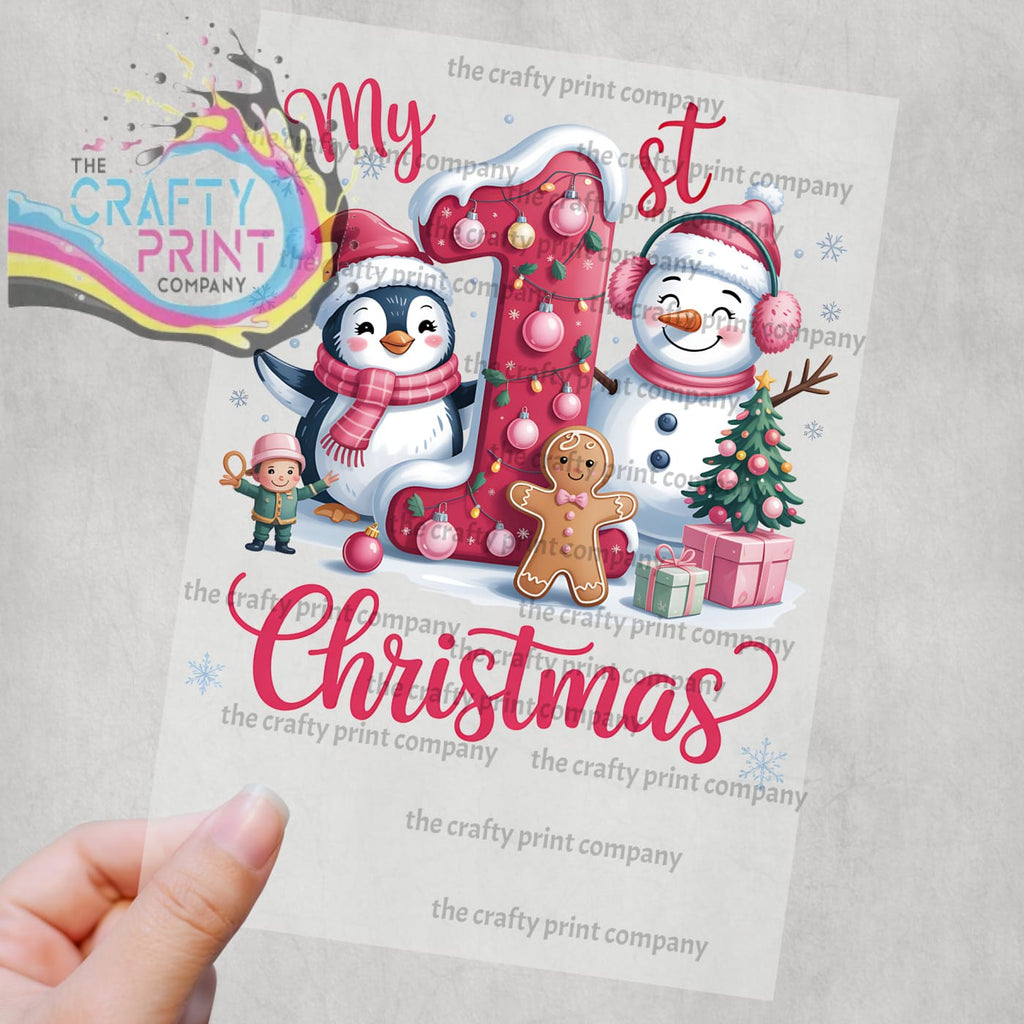 My 1st Christmas Pink DTF Print - Posters Prints & Visual