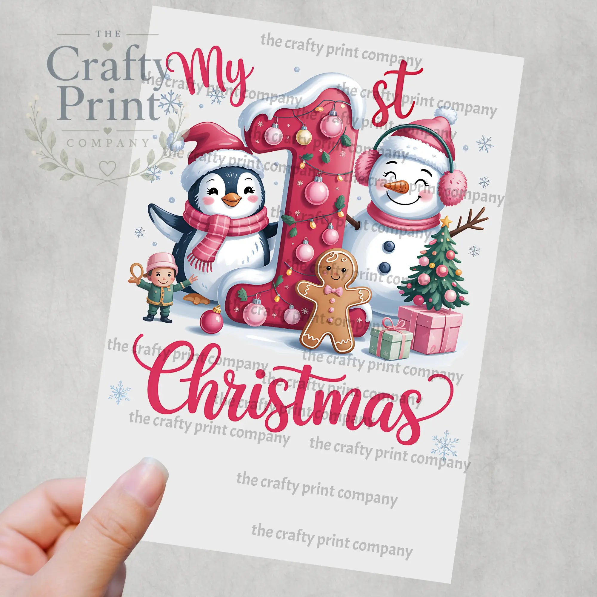 My 1st Christmas Pink Sublimation Print - Posters Prints &