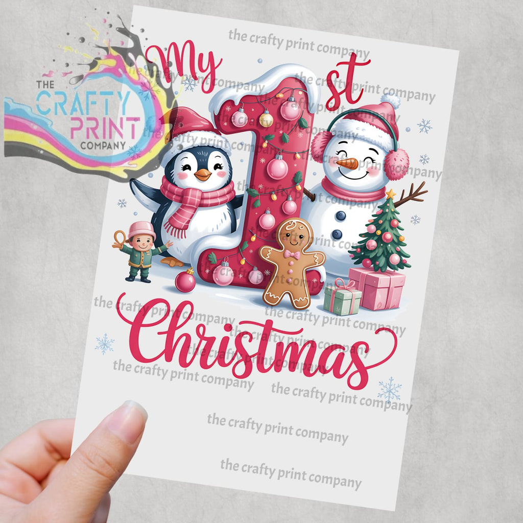 My 1st Christmas Pink Sublimation Print - Posters Prints &