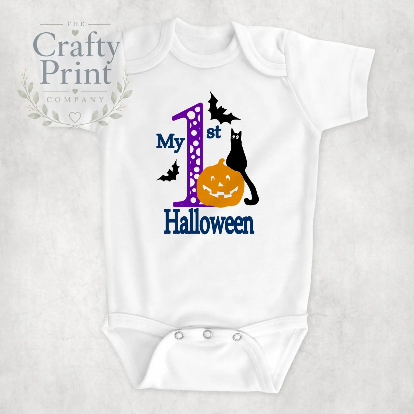 My 1st Halloween Pumpkin Cat Bodysuit - Baby One-Pieces