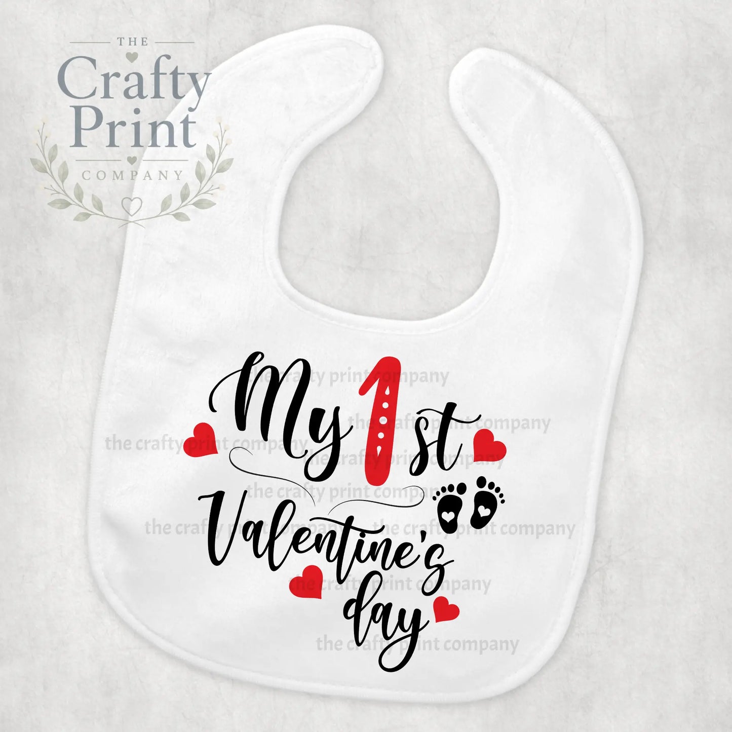 My 1st Valentine’s Day Feet Design Baby Bib - & Toddler