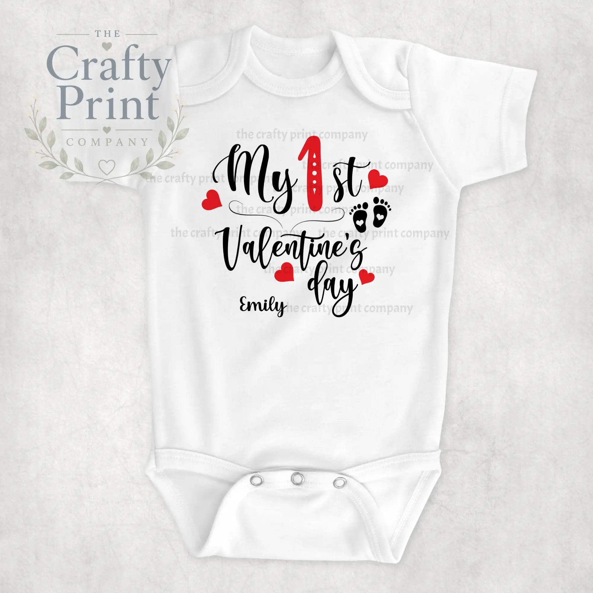 My 1st Valentine’s Day Feet Design Bodysuit - Baby