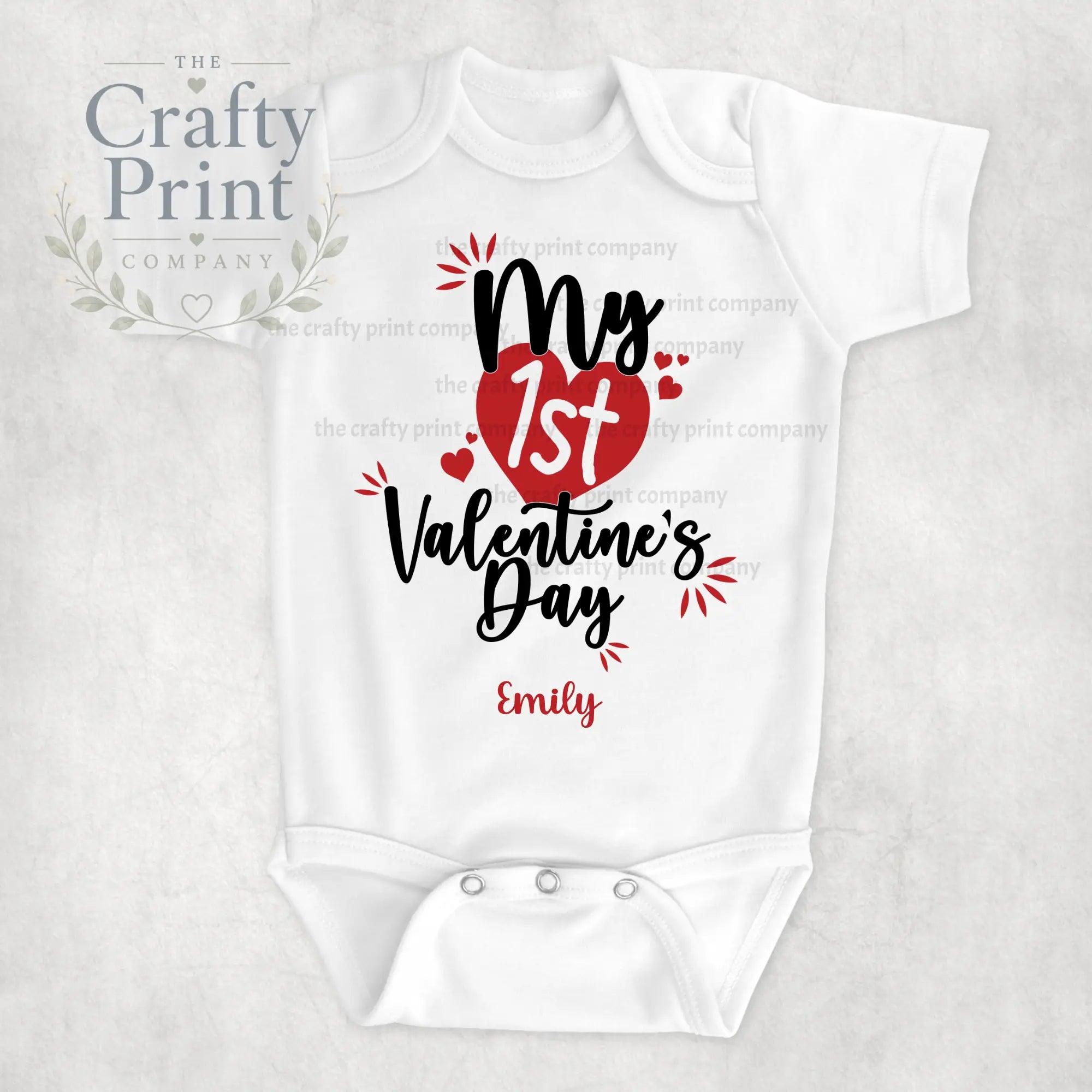 My 1st Valentines Day Hearts Bodysuit - Baby One-Pieces