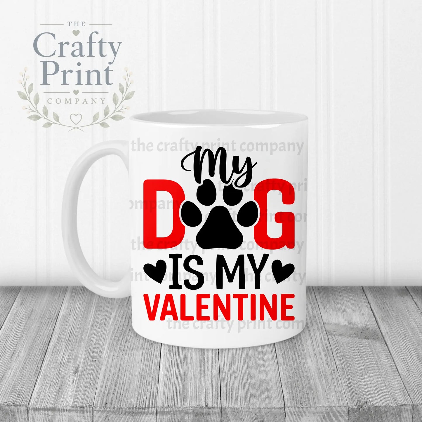 My Dog is Valentine Mug - White Handle & Inner - Mugs