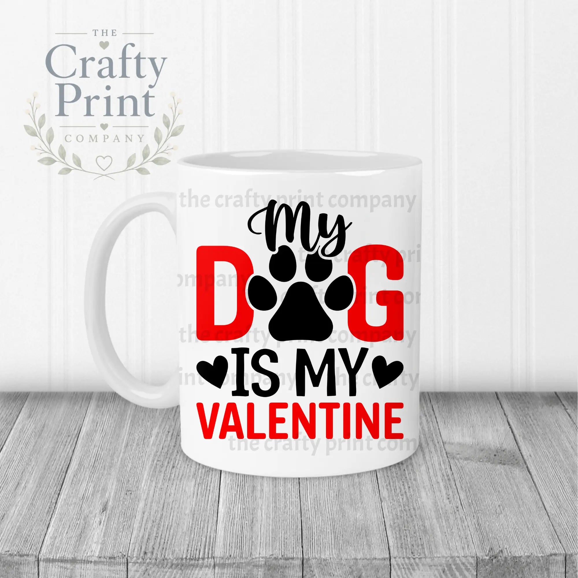 My Dog is Valentine Mug - White Handle & Inner - Mugs