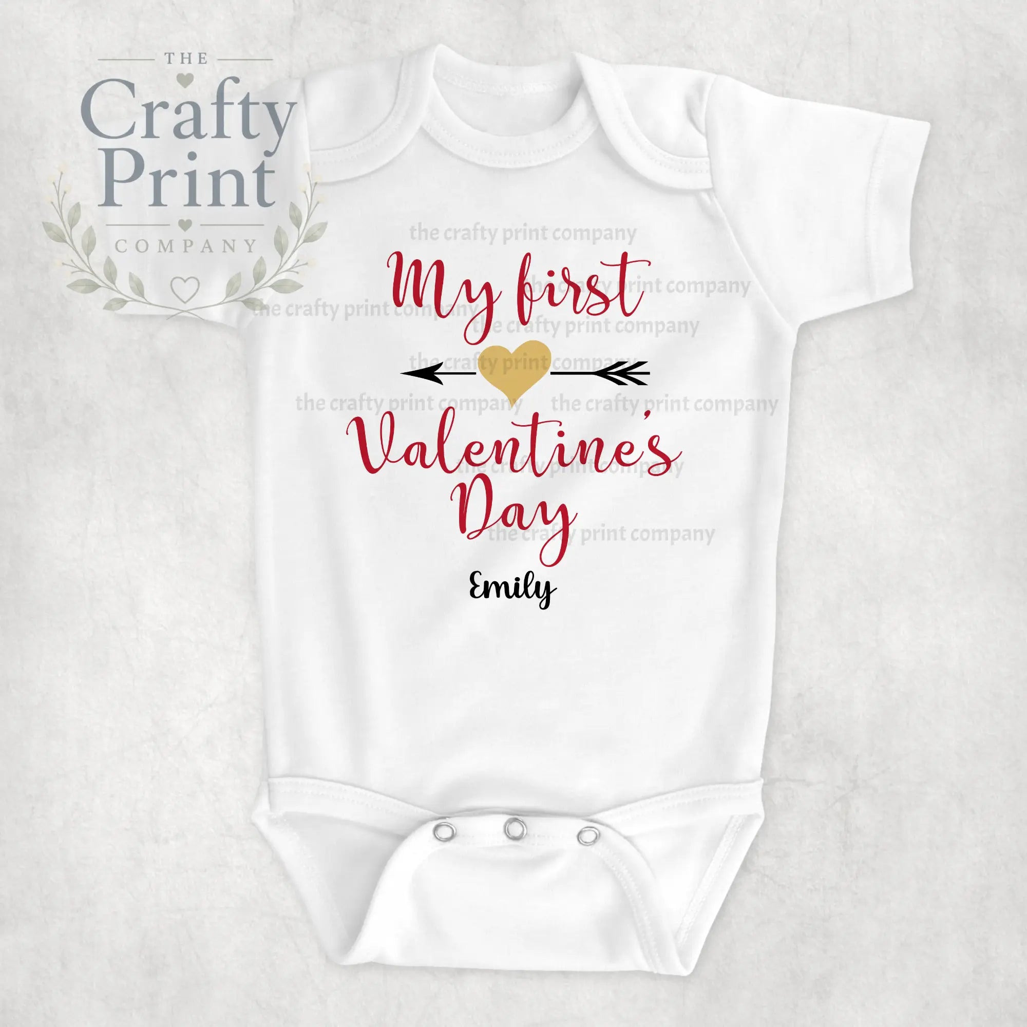 My First Valentines Day Gold Heart Bodysuit - Baby